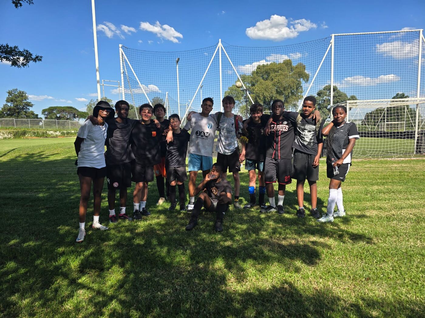 Modderfontein Academy learners together on the field